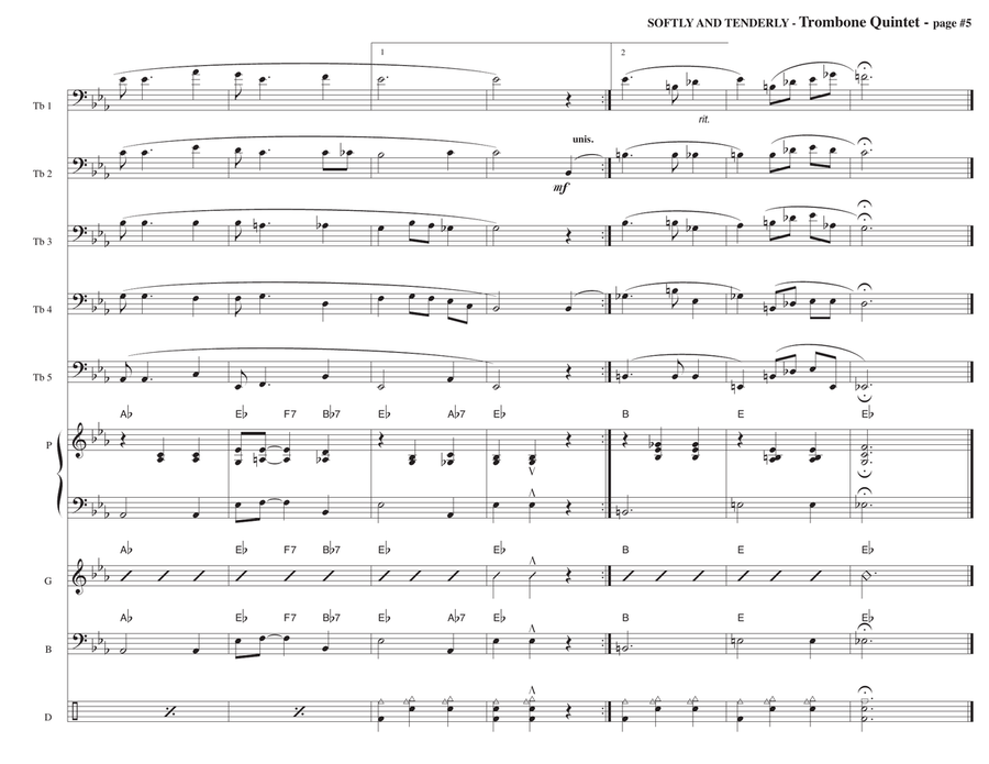 Softly And Tenderly Softly And Tenderly Jazz Ensemble scores gallery preview page 5