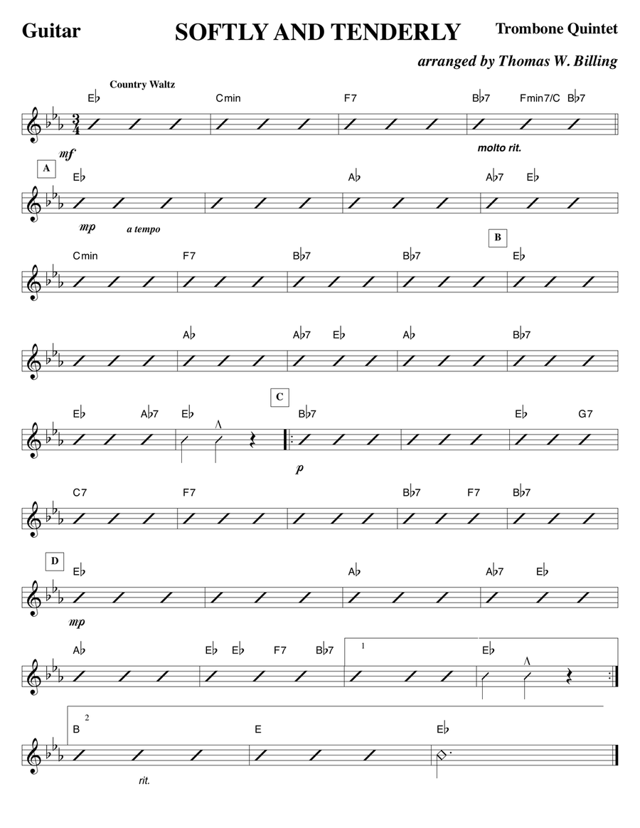 Softly And Tenderly Softly And Tenderly Jazz Ensemble scores gallery preview page 6