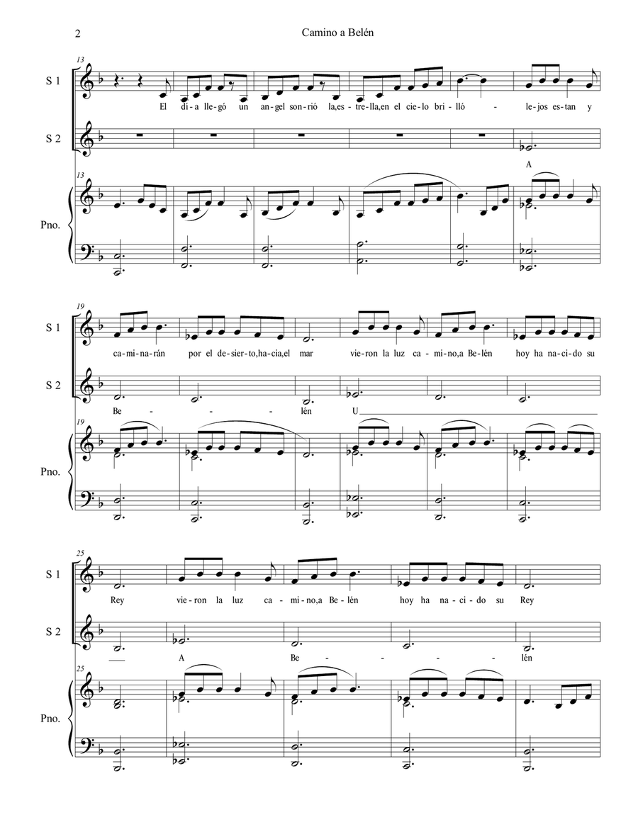 Camino a Belén Camino a Belén 2-Part scores gallery preview page 2