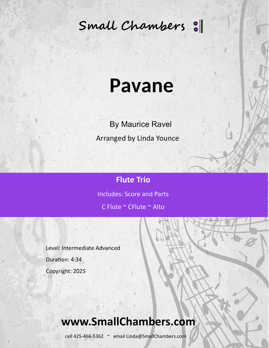 Pavane pour une infante defunte for Flute Trio (C, C, Alto) Flute Trio scores gallery preview page 1