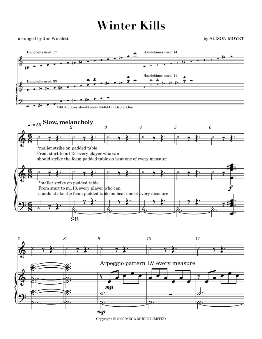 Winter Kills Handbell Choir scores gallery preview page 2