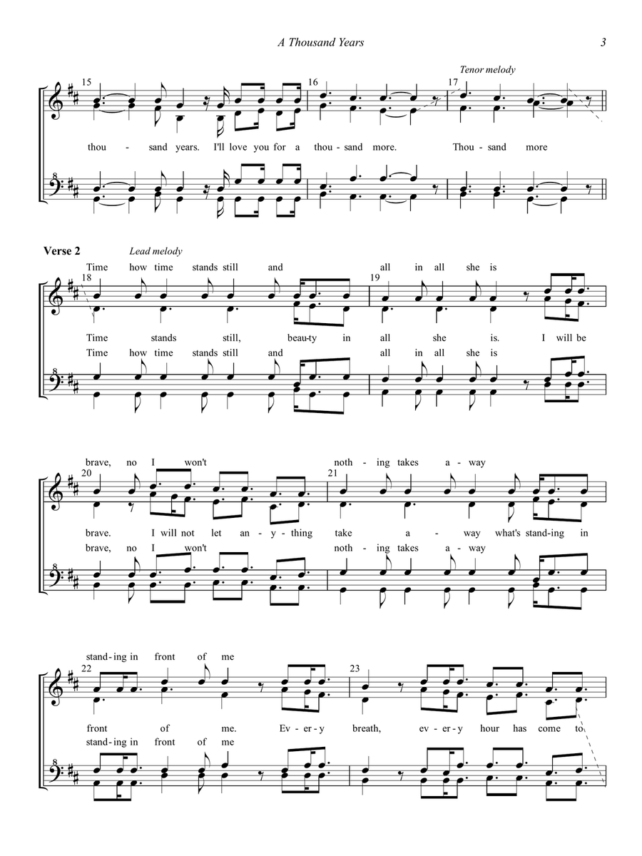 A Thousand Years A Thousand Years SSAA scores gallery preview page 3