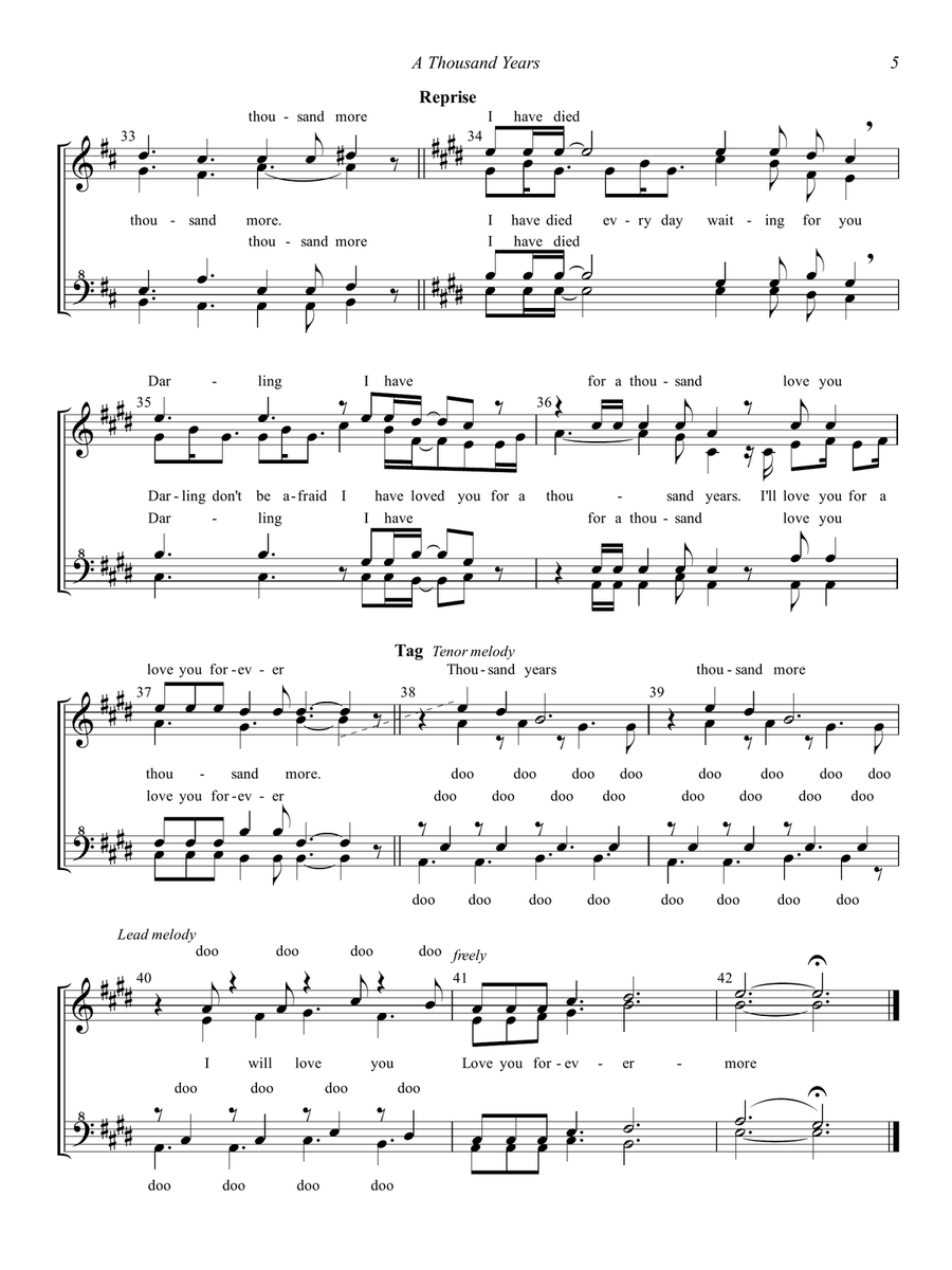 A Thousand Years A Thousand Years SSAA scores gallery preview page 5
