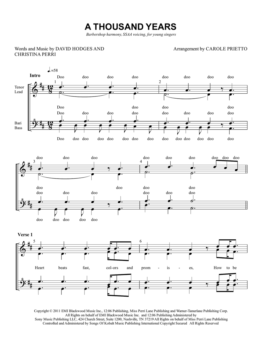 A Thousand Years A Thousand Years SSAA scores gallery preview page 6