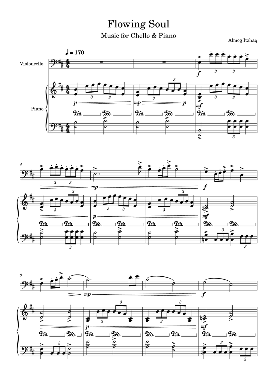 Flowing Soul Flowing Soul Piano scores gallery preview page 1