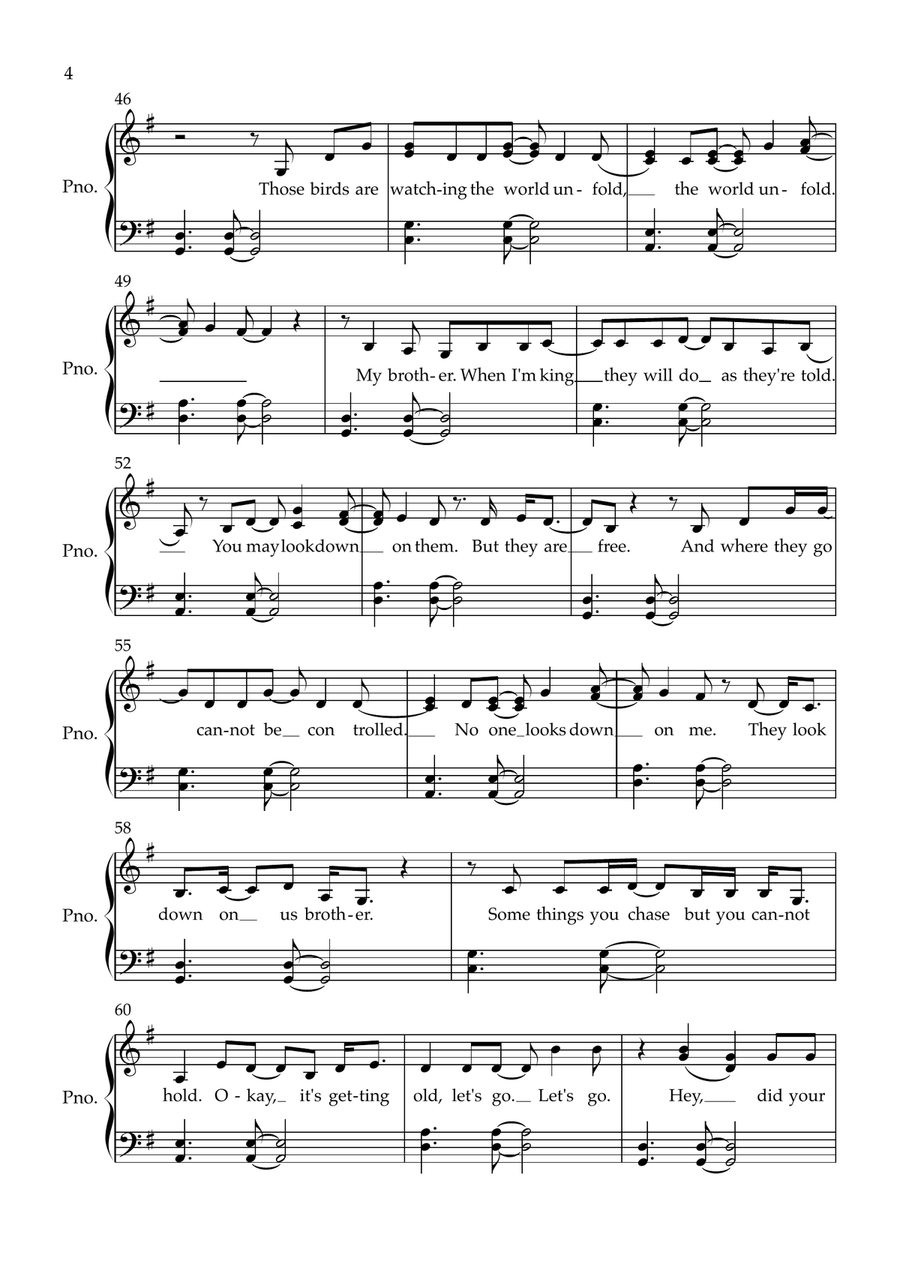 I Always Wanted A Brother Piano Solo scores gallery preview page 4