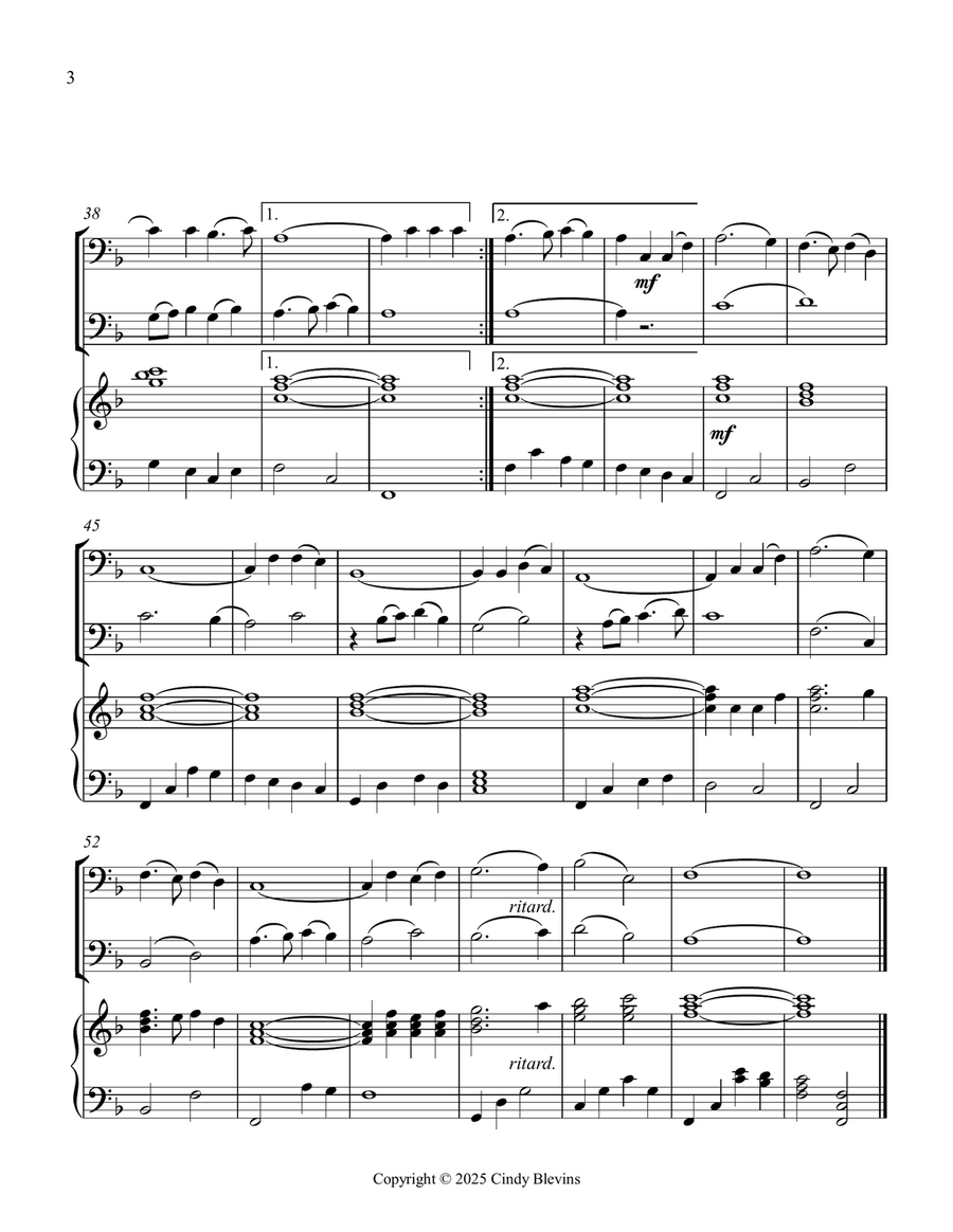 How Great Thou Art, for Two Trombones and Piano Trombone Duet scores gallery preview page 4