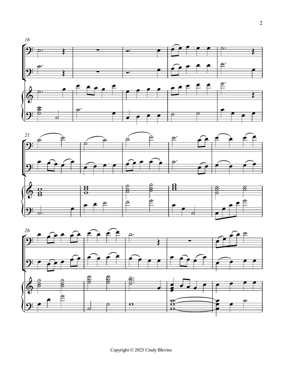 I Sing the Mighty Power of God, for Two Trombones and Piano Trombone Duet scores gallery preview page 3