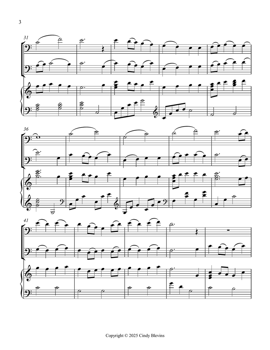 I Sing the Mighty Power of God, for Two Trombones and Piano Trombone Duet scores gallery preview page 4