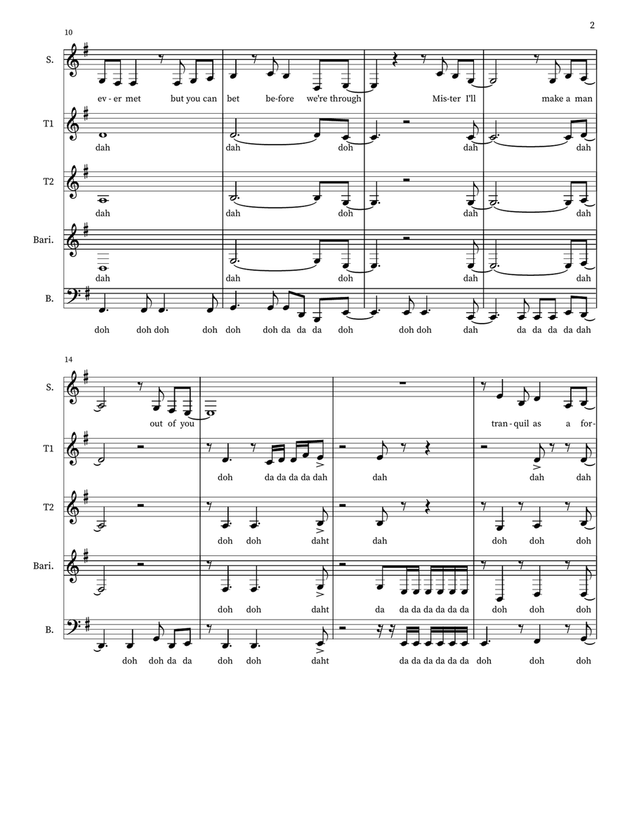 I'll Make A Man Out Of You TTBB scores gallery preview page 2
