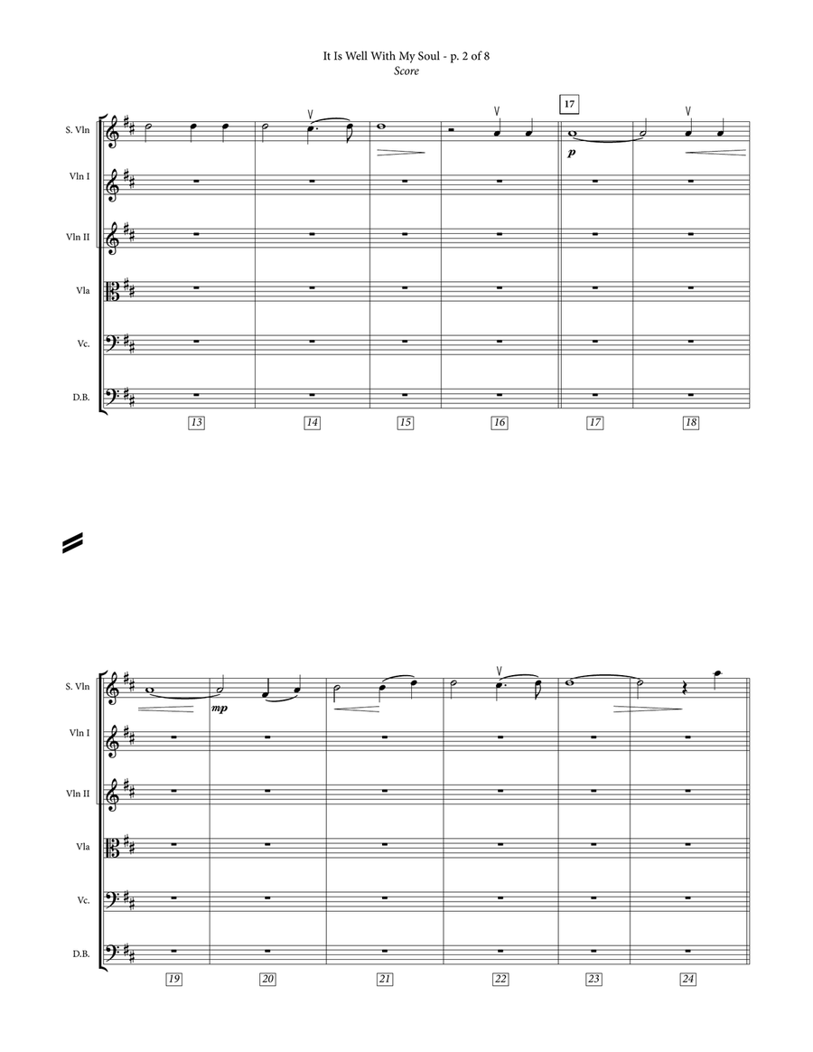It Is Well With My Soul - Early Intermediate Violin & String Orchestra Chamber Music scores gallery preview page 5