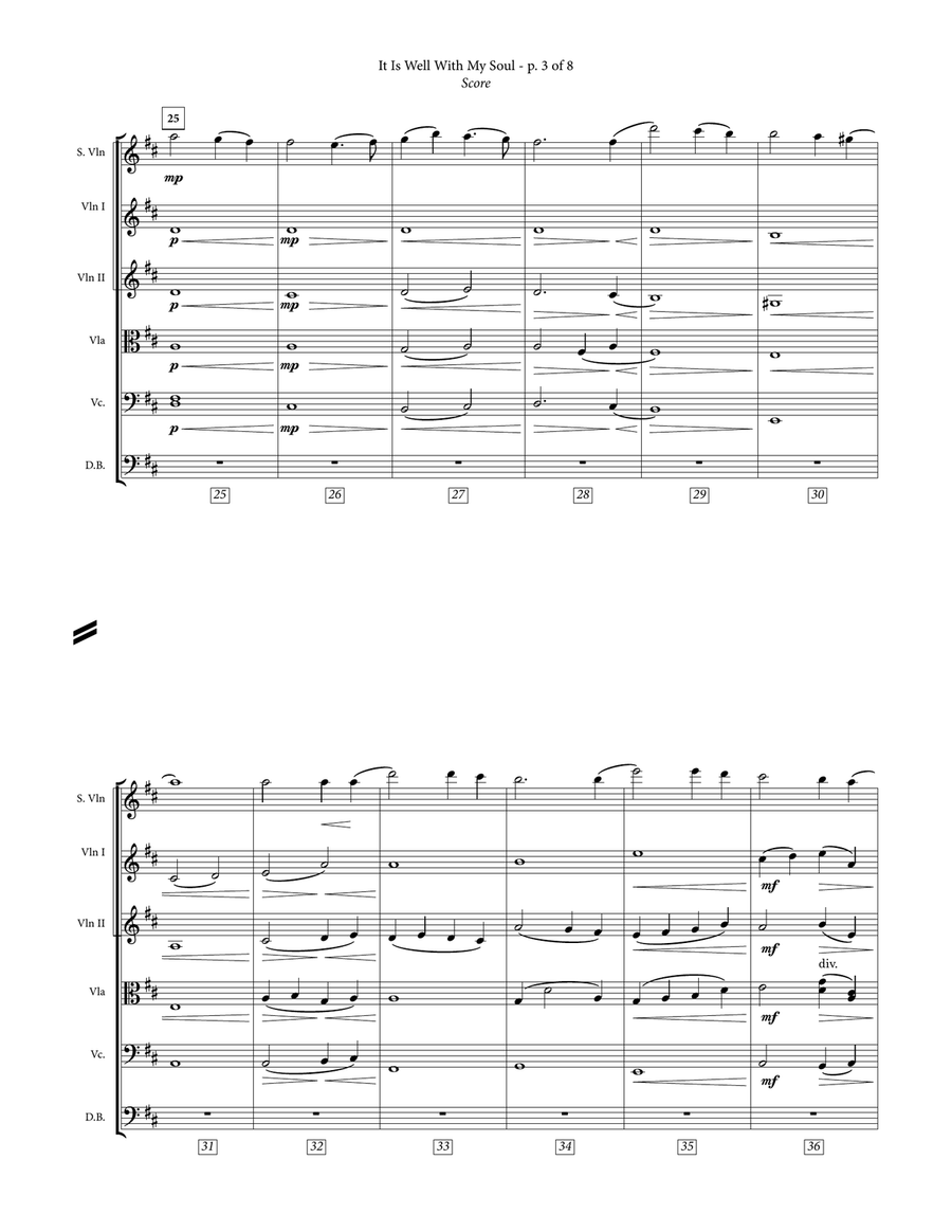 It Is Well With My Soul - Early Intermediate Violin & String Orchestra Chamber Music scores gallery preview page 6