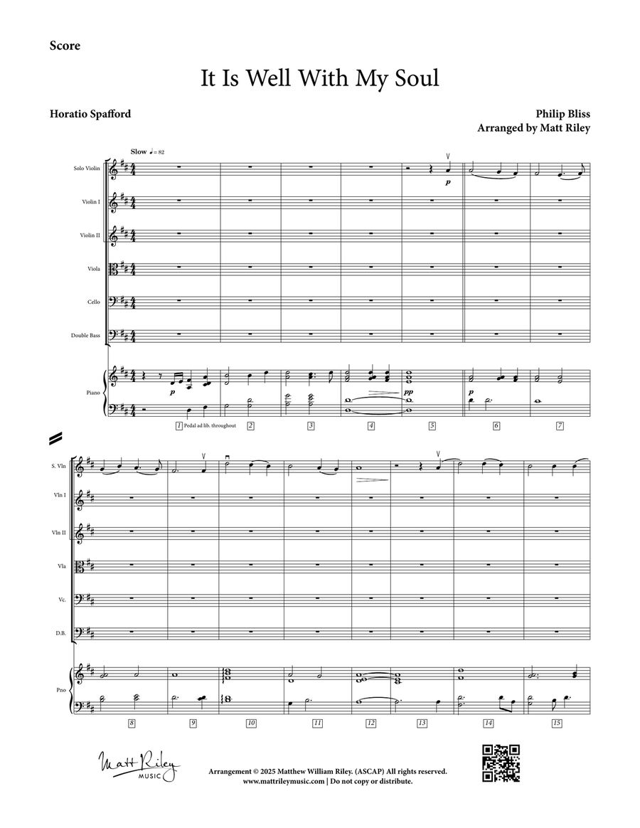 It Is Well With My Soul - Early Intermediate Violin, Piano & String Orchestra Chamber Music scores gallery preview page 5
