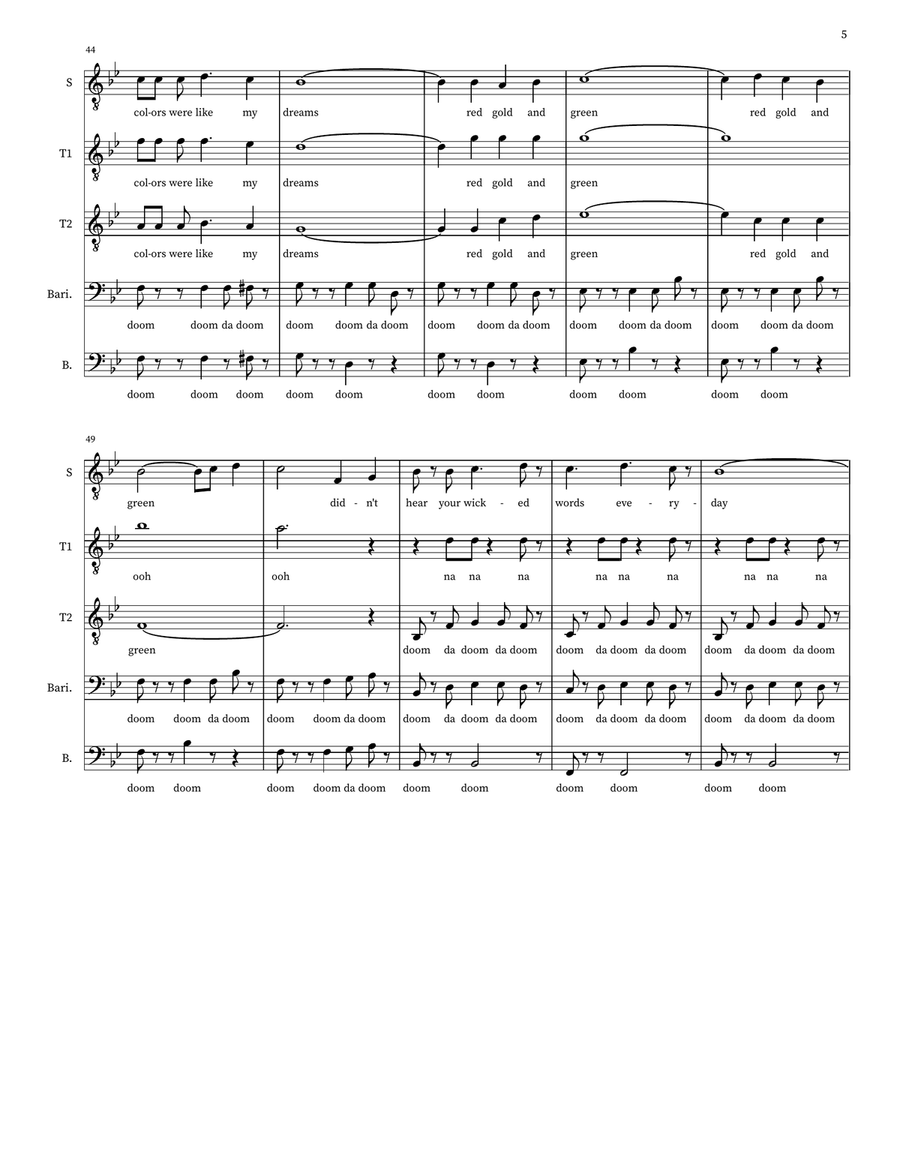 Karma Chameleon Karma Chameleon TTBB scores gallery preview page 5