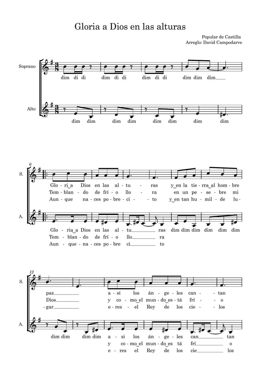 Gloria a Dios en las alturas SA scores gallery preview page 2