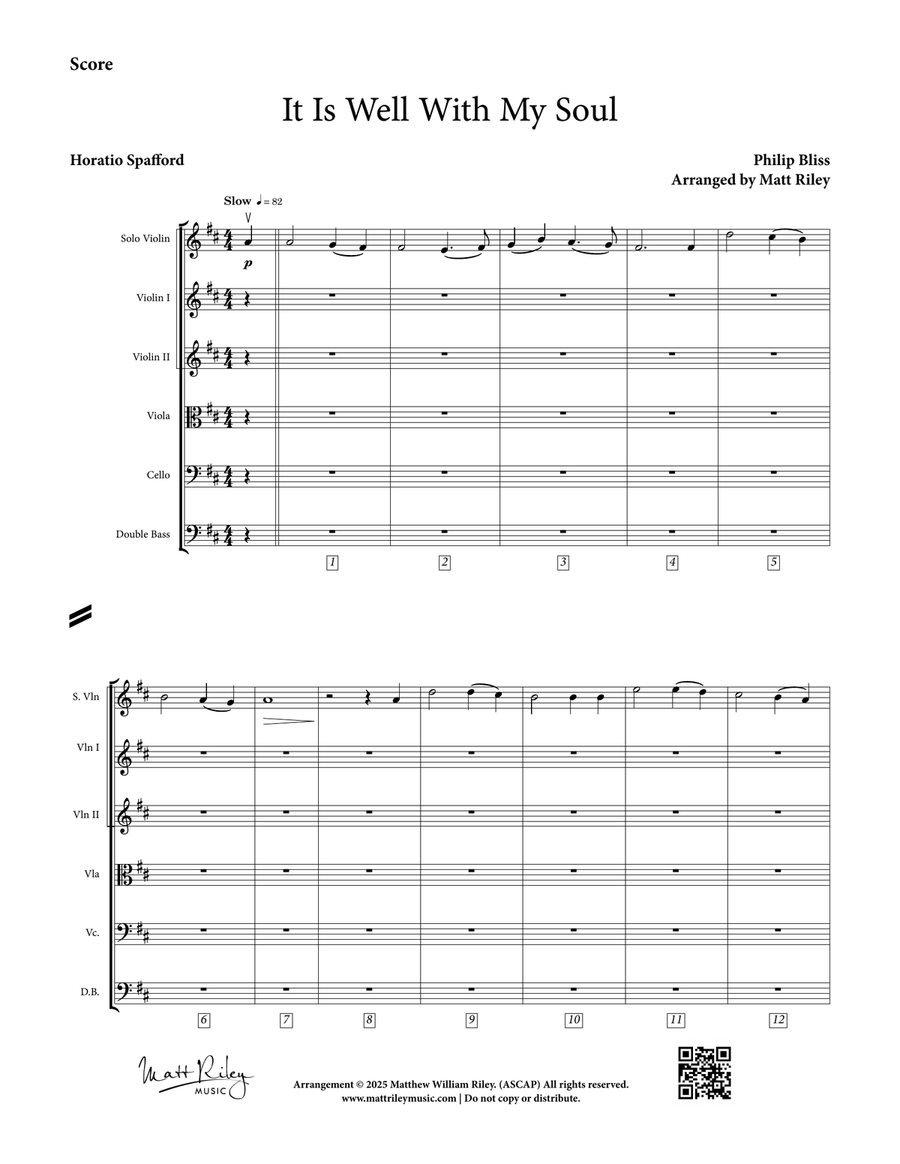 It Is Well With My Soul - Late Intermediate Violin & String Orchestra Chamber Music scores gallery preview page 5