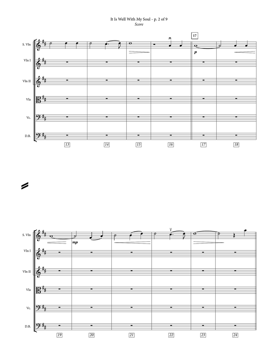 It Is Well With My Soul - Late Intermediate Violin & String Orchestra Chamber Music scores gallery preview page 6
