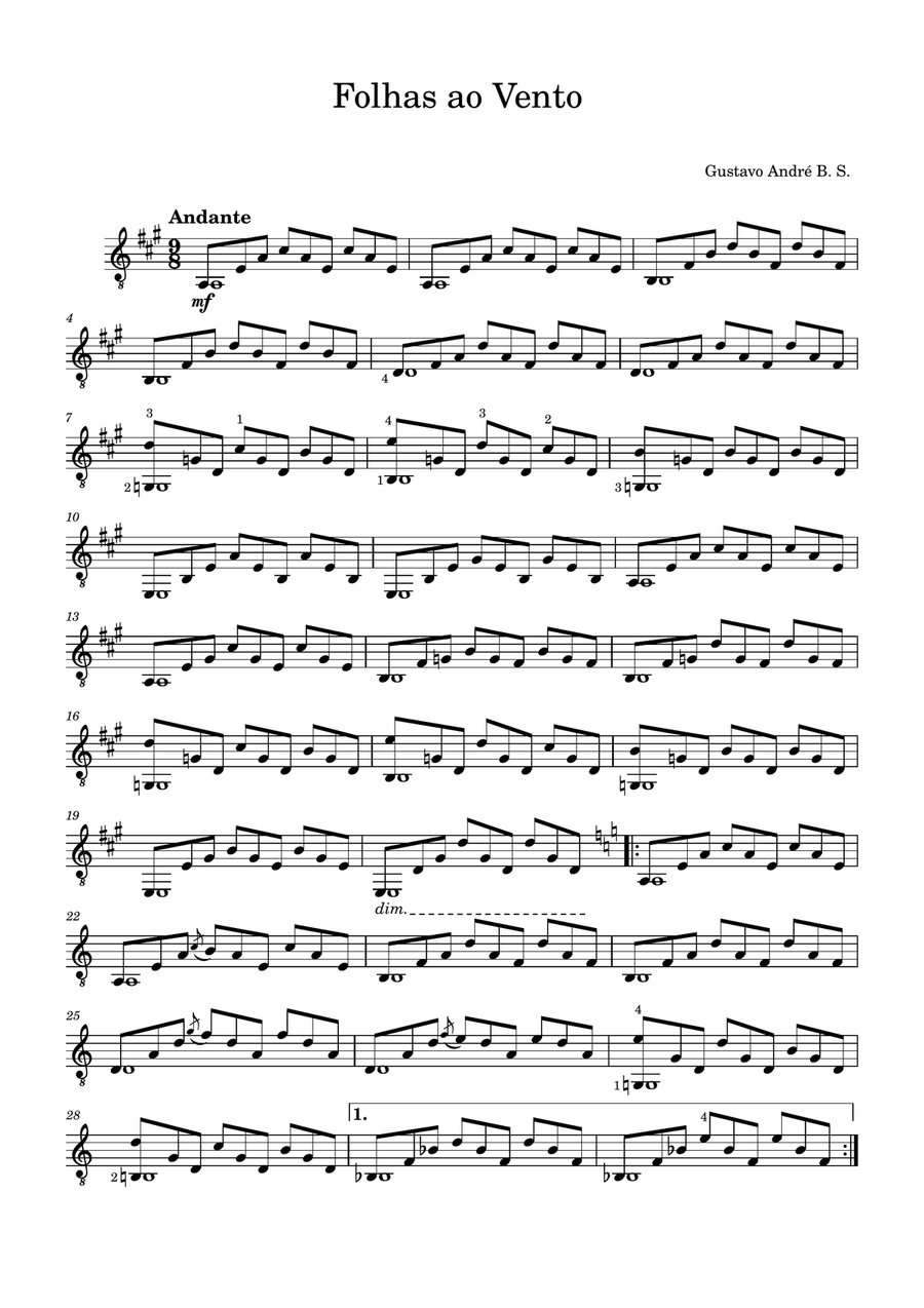 Folhas ao Vento Acoustic Guitar scores gallery preview page 1