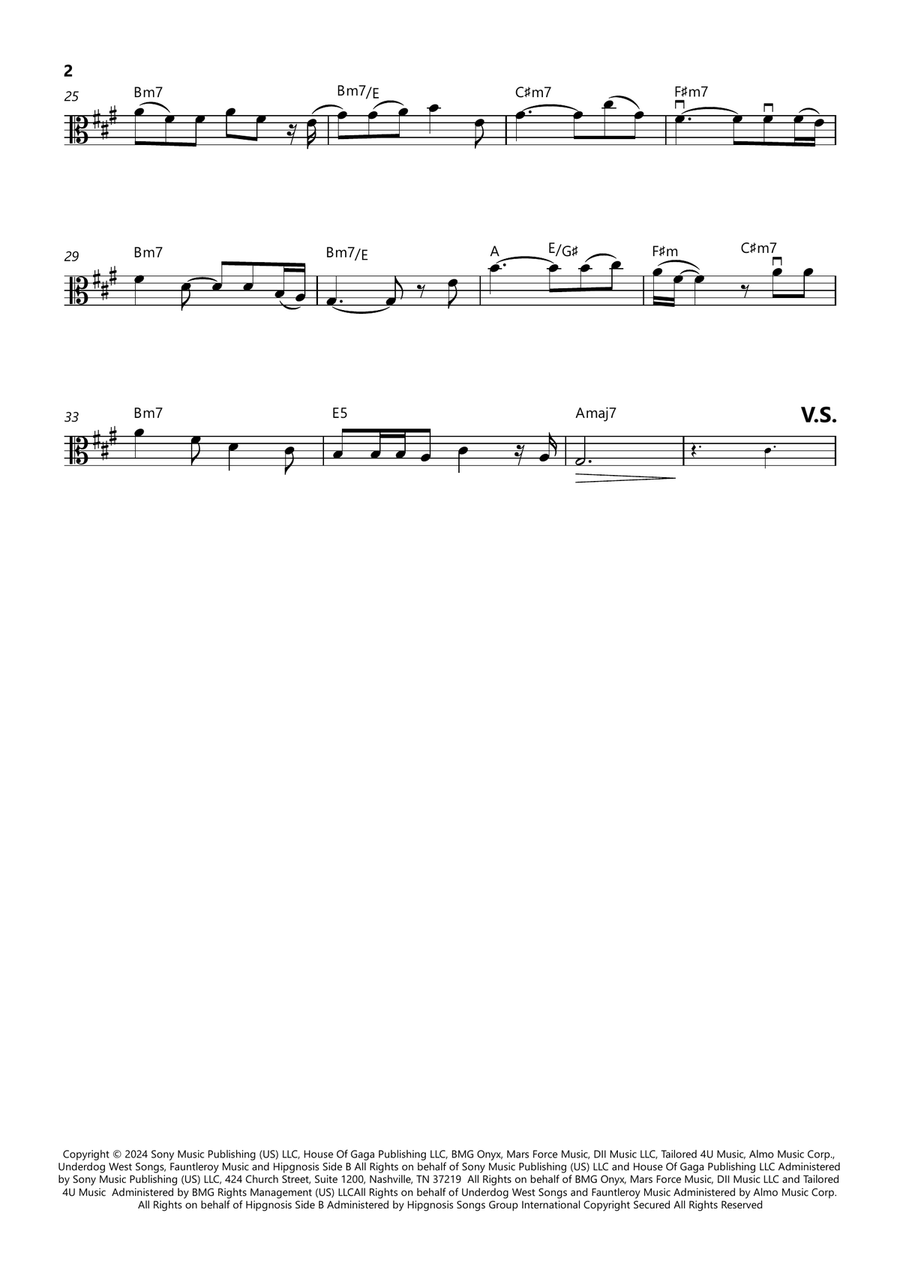 Die With A Smile Die With A Smile Viola Solo scores gallery preview page 2