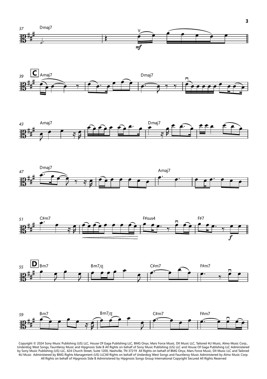 Die With A Smile Die With A Smile Viola Solo scores gallery preview page 3