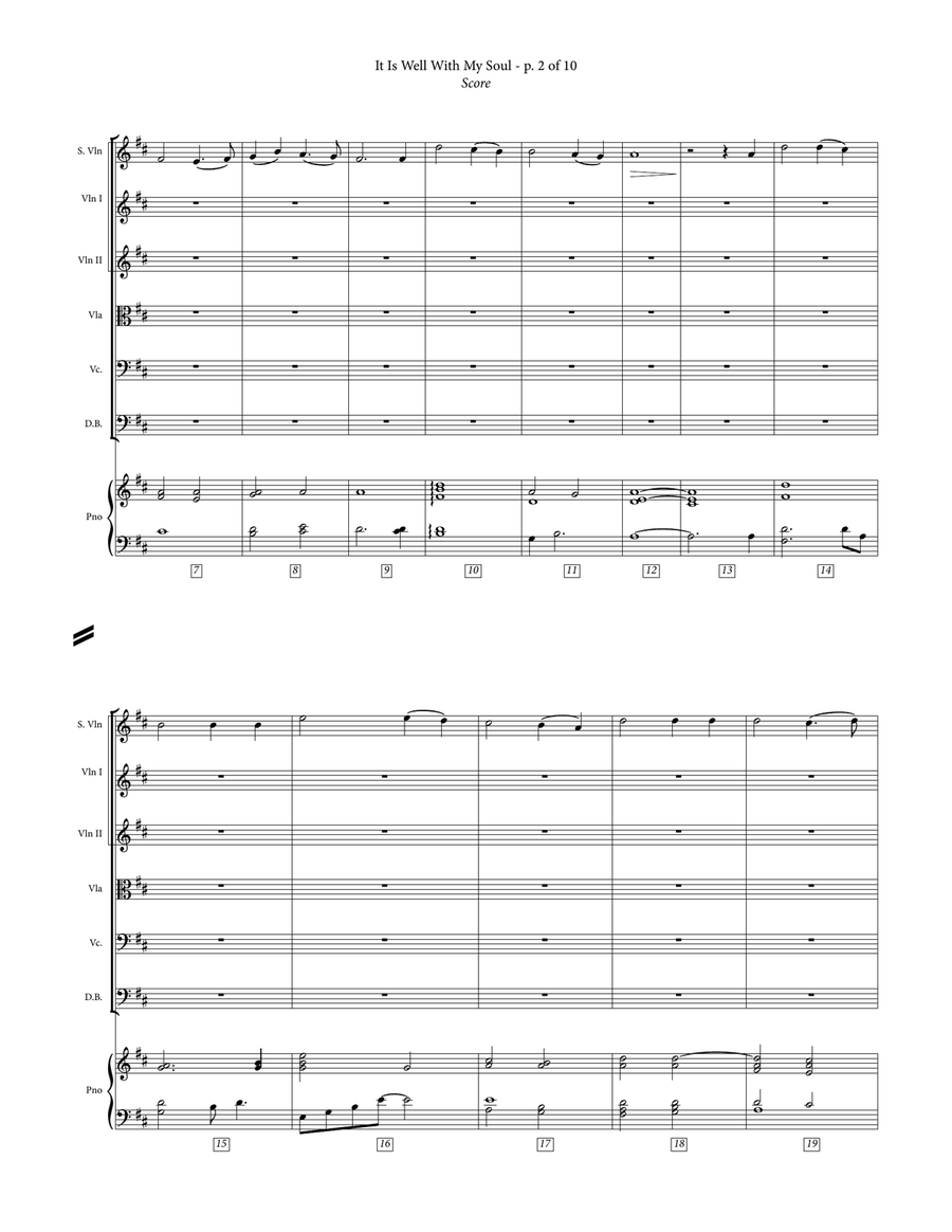 It Is Well With My Soul - Late Intermediate Violin, Piano, & String Orchestra Chamber Music scores gallery preview page 5