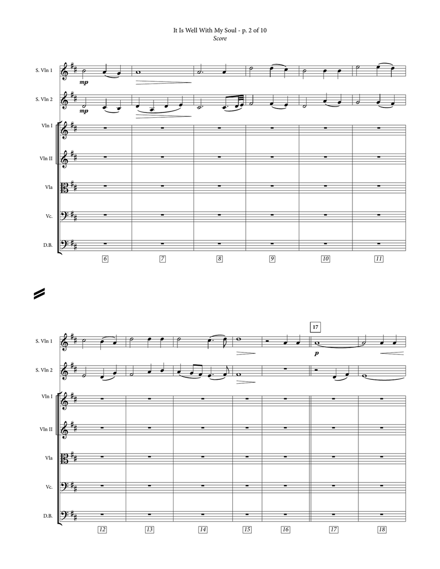 It Is Well With My Soul - Two Intermediate Violins & String Orchestra Chamber Music scores gallery preview page 6