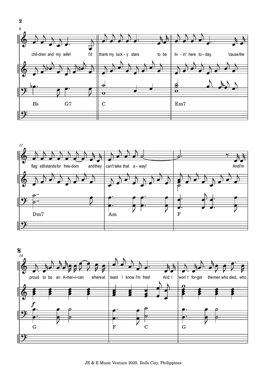 God Bless The U.s.a. God Bless The U.s.a. A Cappella scores gallery preview page 2