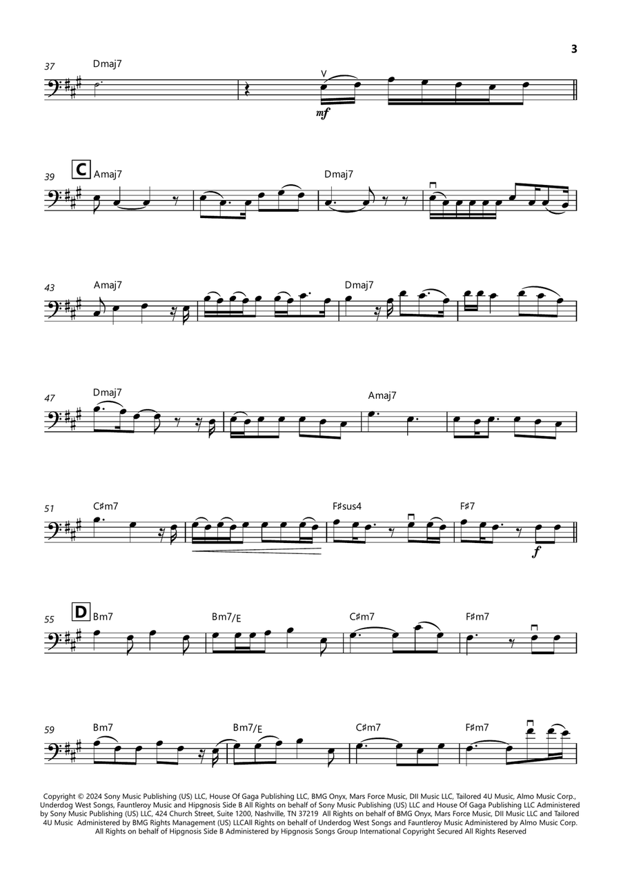 Die With A Smile Die With A Smile Cello Solo scores gallery preview page 3