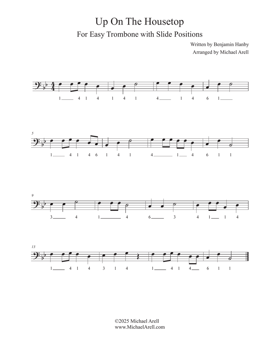 Up On The Housetop for Trombone Bass Trombone scores gallery preview page 2