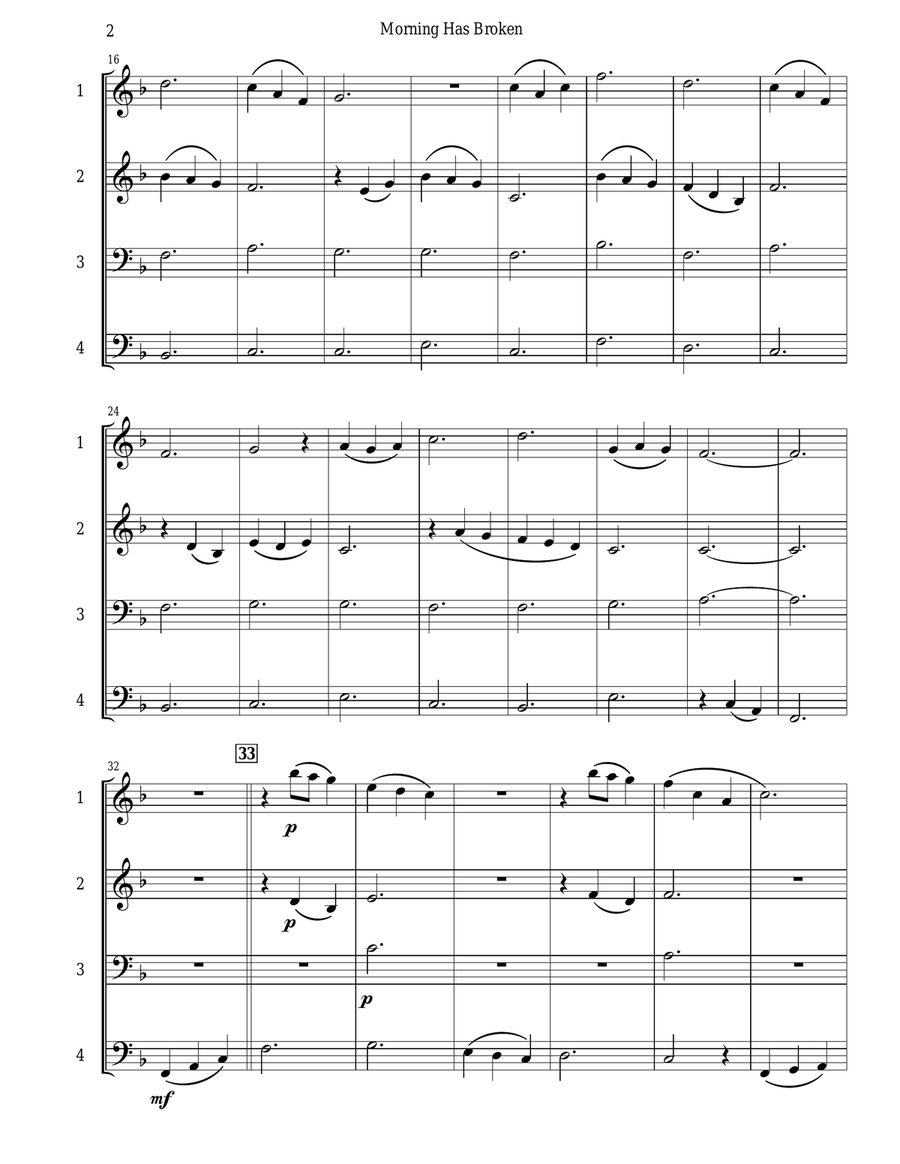 Morning Has Broken (String Trio) String Trio scores gallery preview page 3