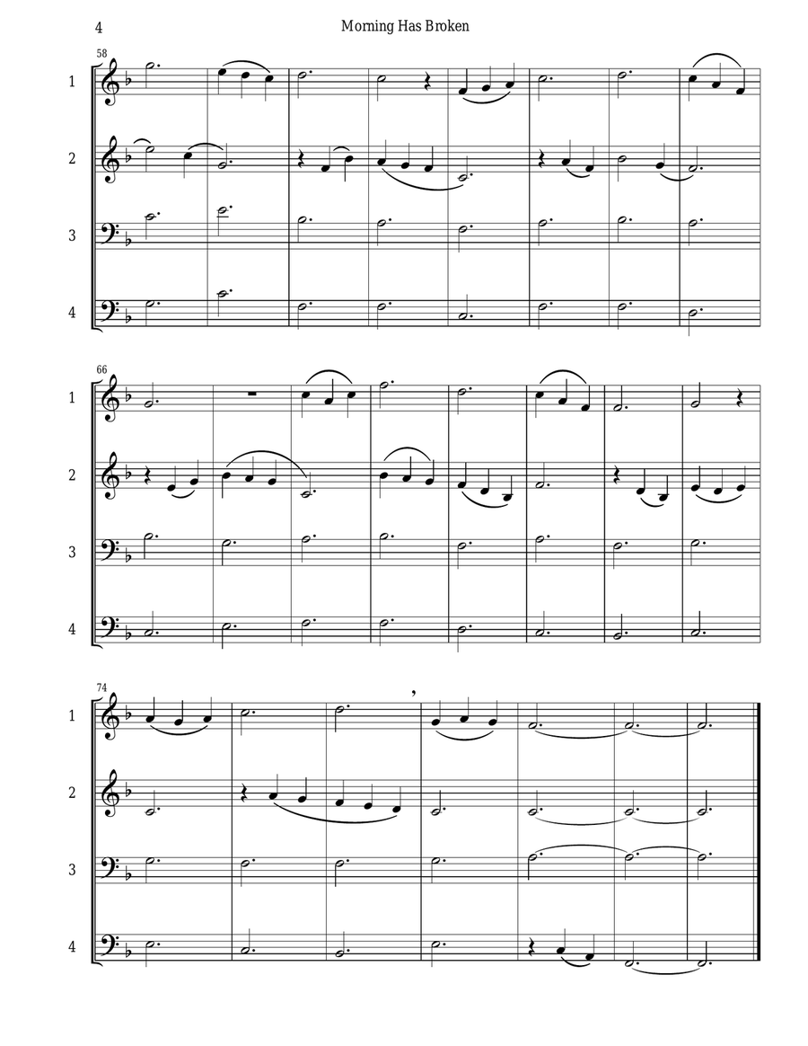 Morning Has Broken (String Trio) String Trio scores gallery preview page 5