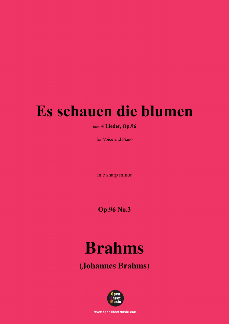 Brahms-Es schauen die blumen,in c hharp minor Piano, Vocal scores gallery preview page 1