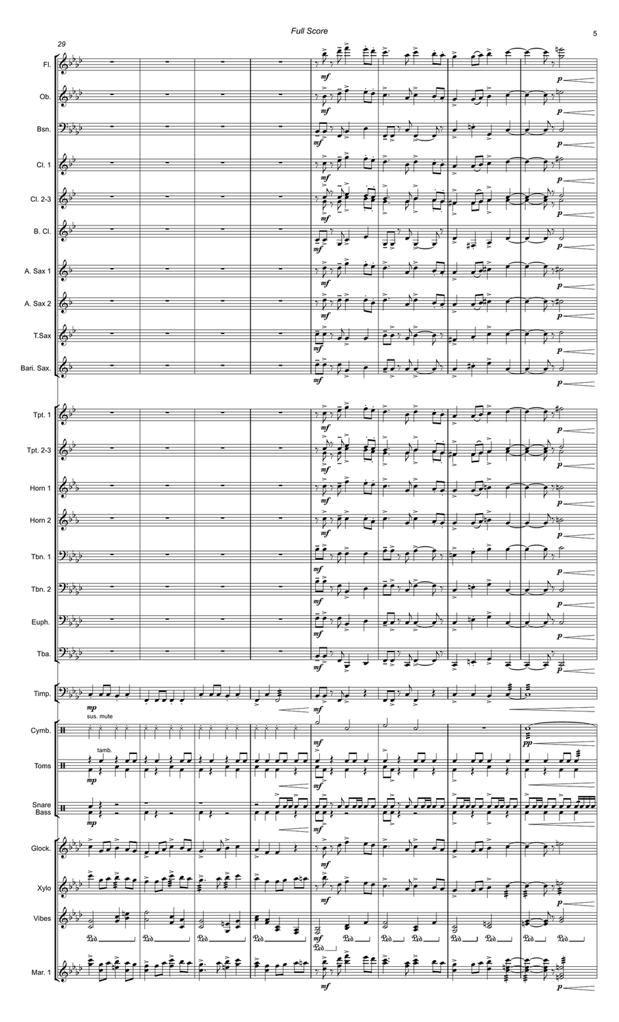 Korobeiniki (Theme from Tetris) Concert Band scores gallery preview page 6
