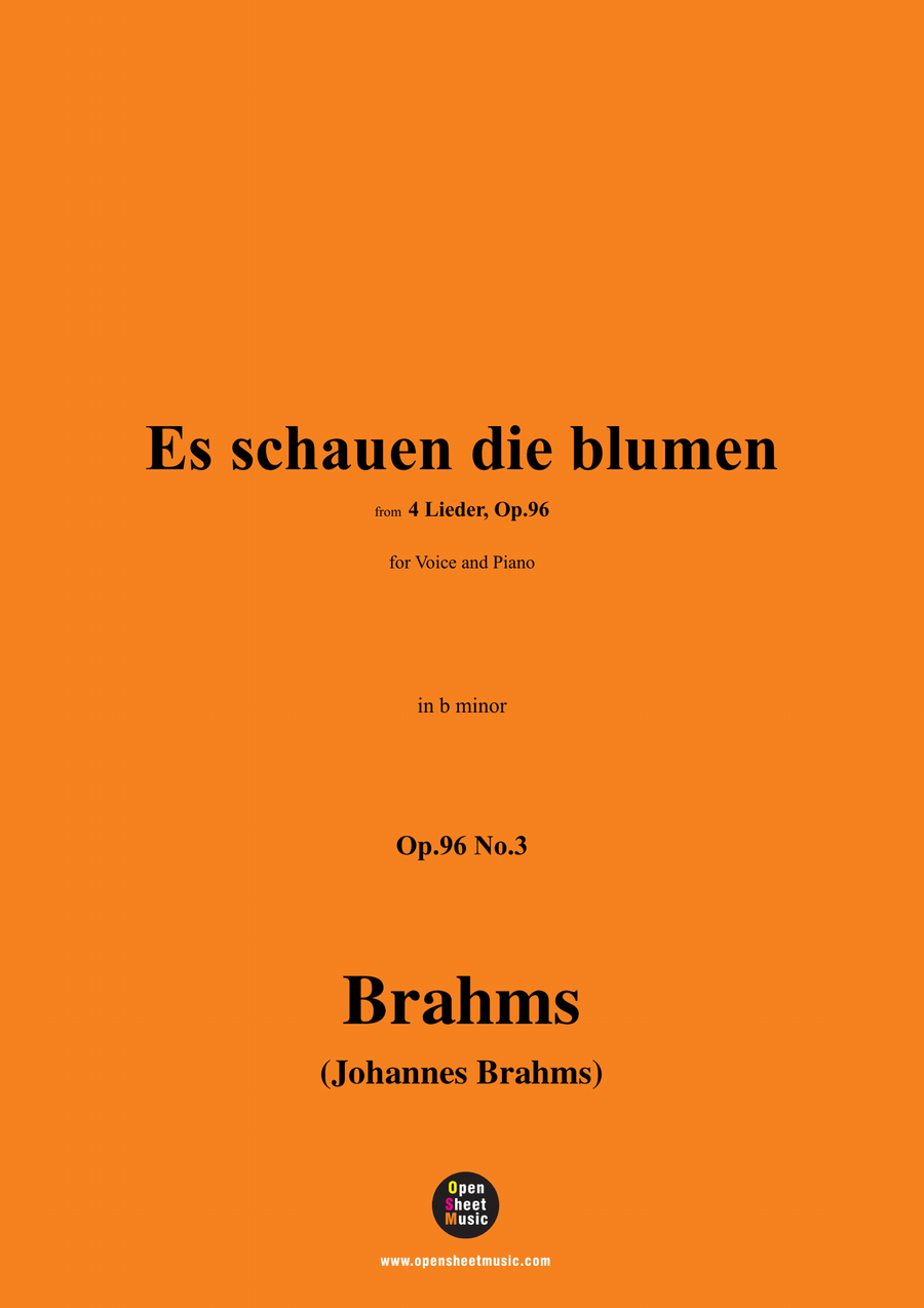 Brahms-Es schauen die blumen,in b minor Piano, Vocal scores gallery preview page 1