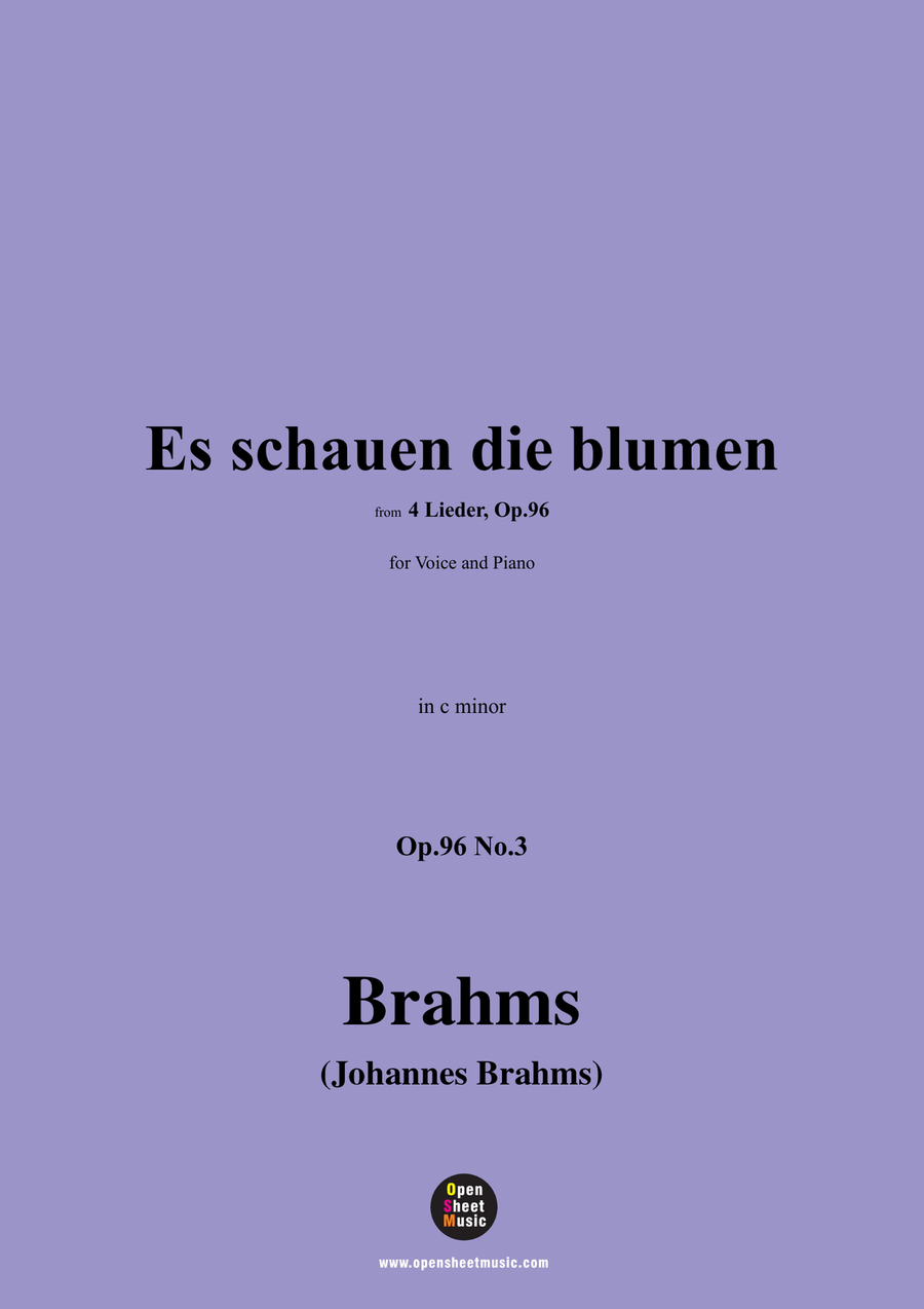 Brahms-Es schauen die blumen,in c minor Piano, Vocal scores gallery preview page 1