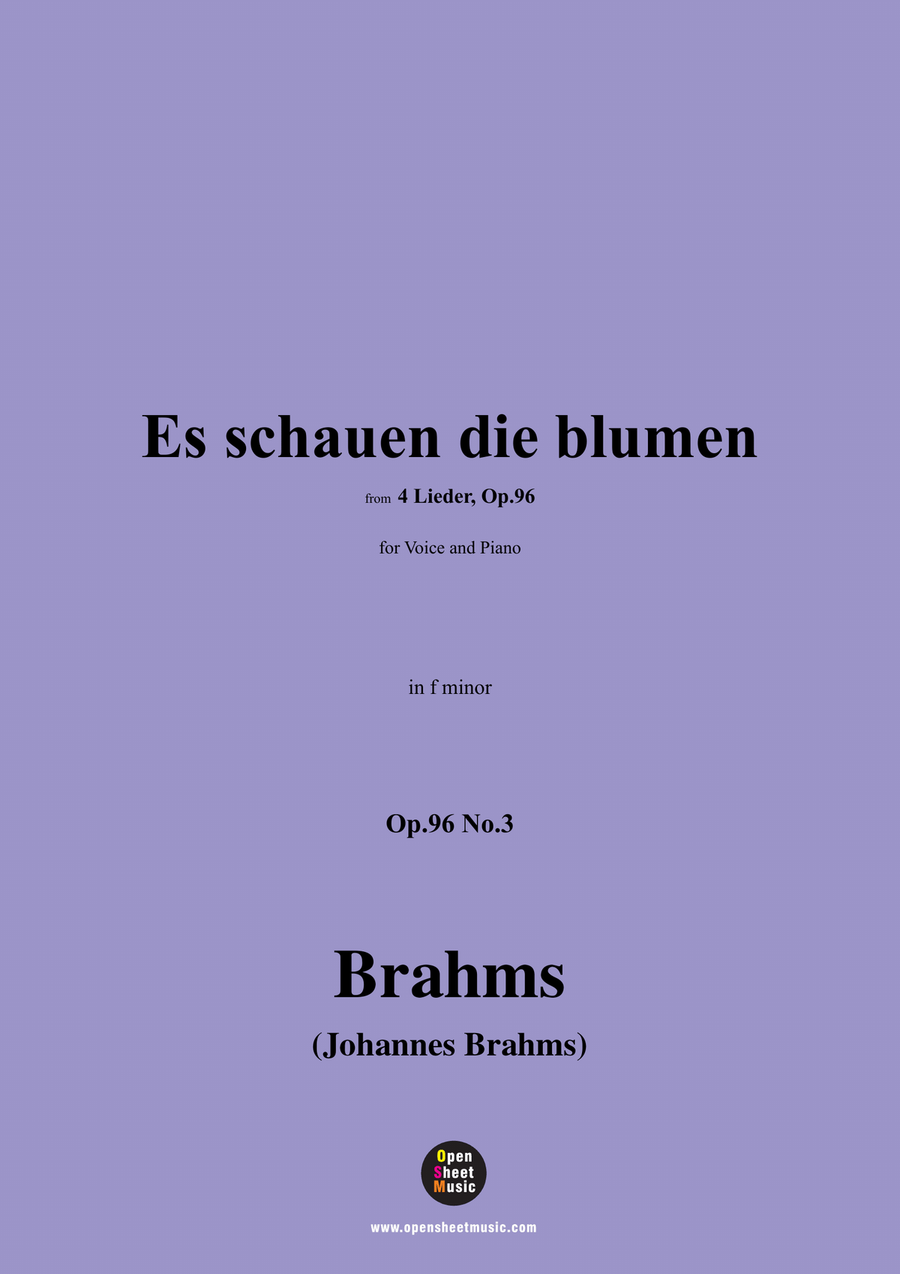 Brahms-Es schauen die blumen,in f minor Piano, Vocal scores gallery preview page 1