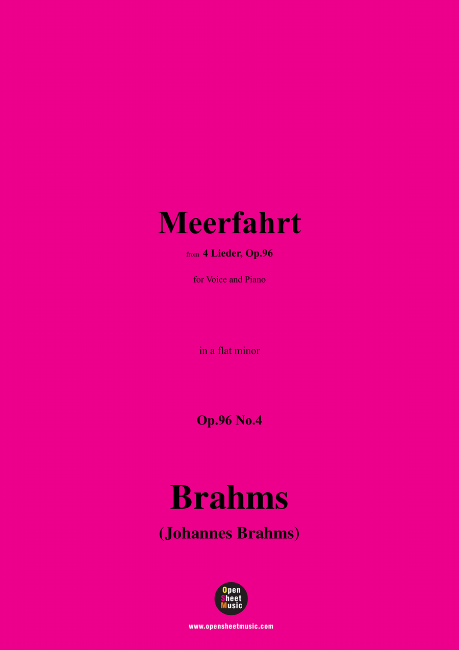 Brahms-Meerfahrt,in a flat minor Piano, Vocal scores gallery preview page 1