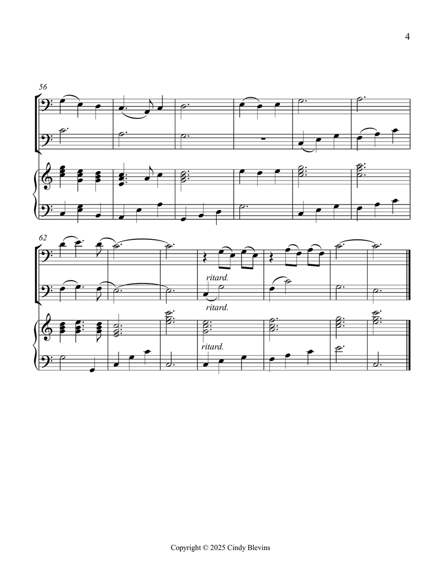 Morning Has Broken, for Two Trombones and Piano Trombone Duet scores gallery preview page 5