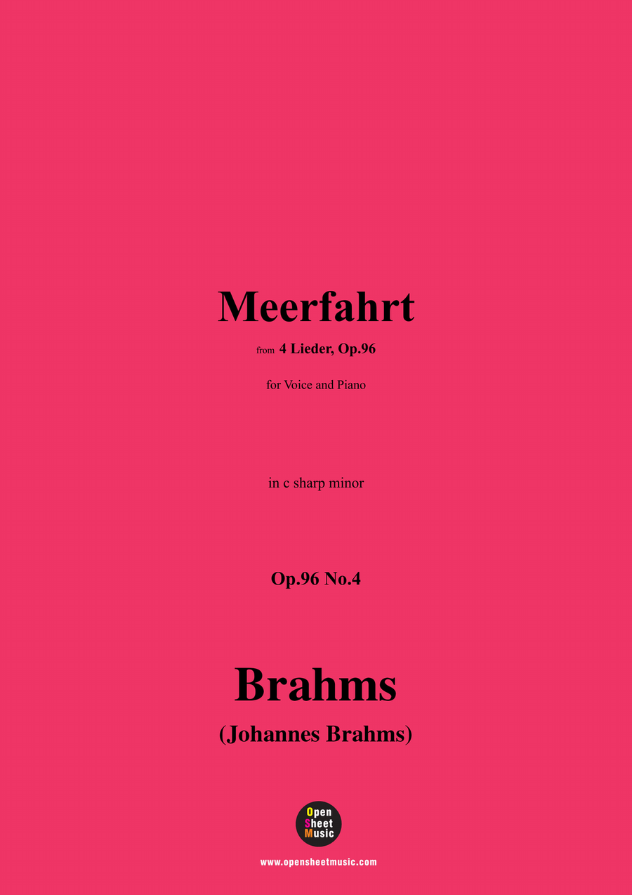 Brahms-Meerfahrt,in c sharp minor Piano, Vocal scores gallery preview page 1