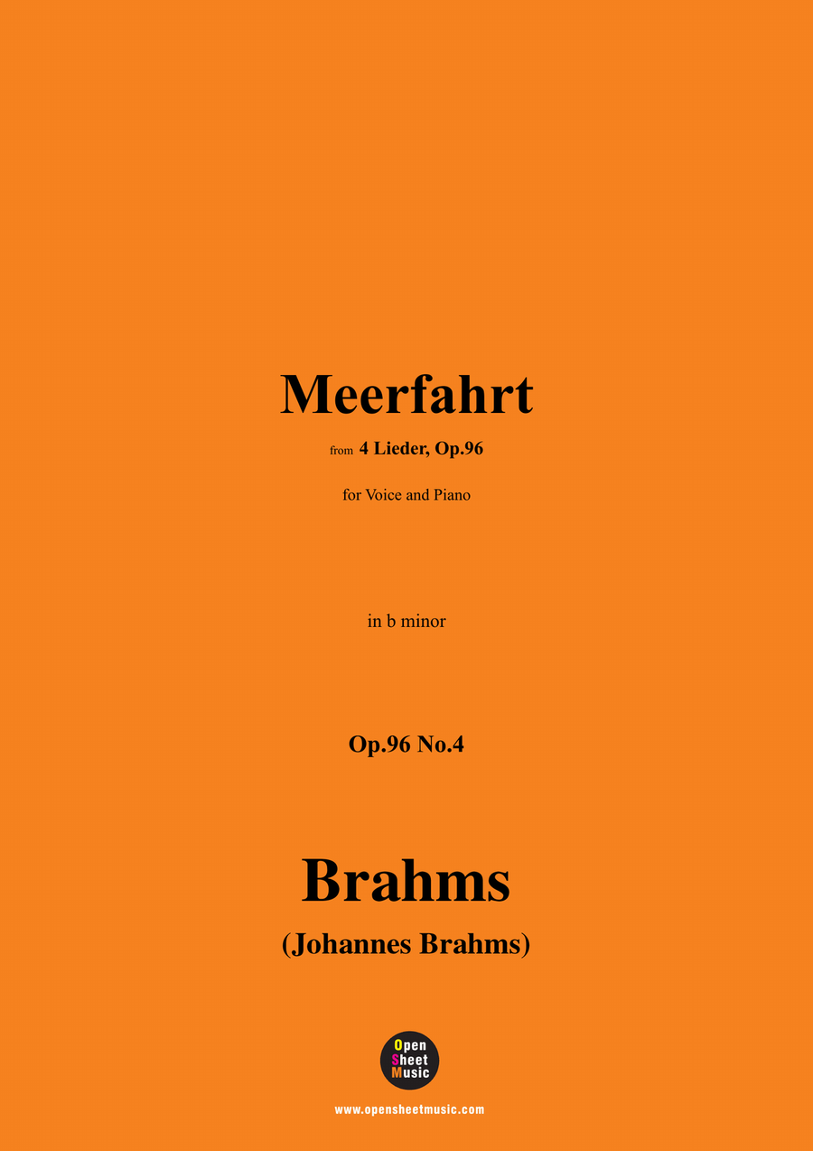 Brahms-Meerfahrt,in b minor Piano, Vocal scores gallery preview page 1