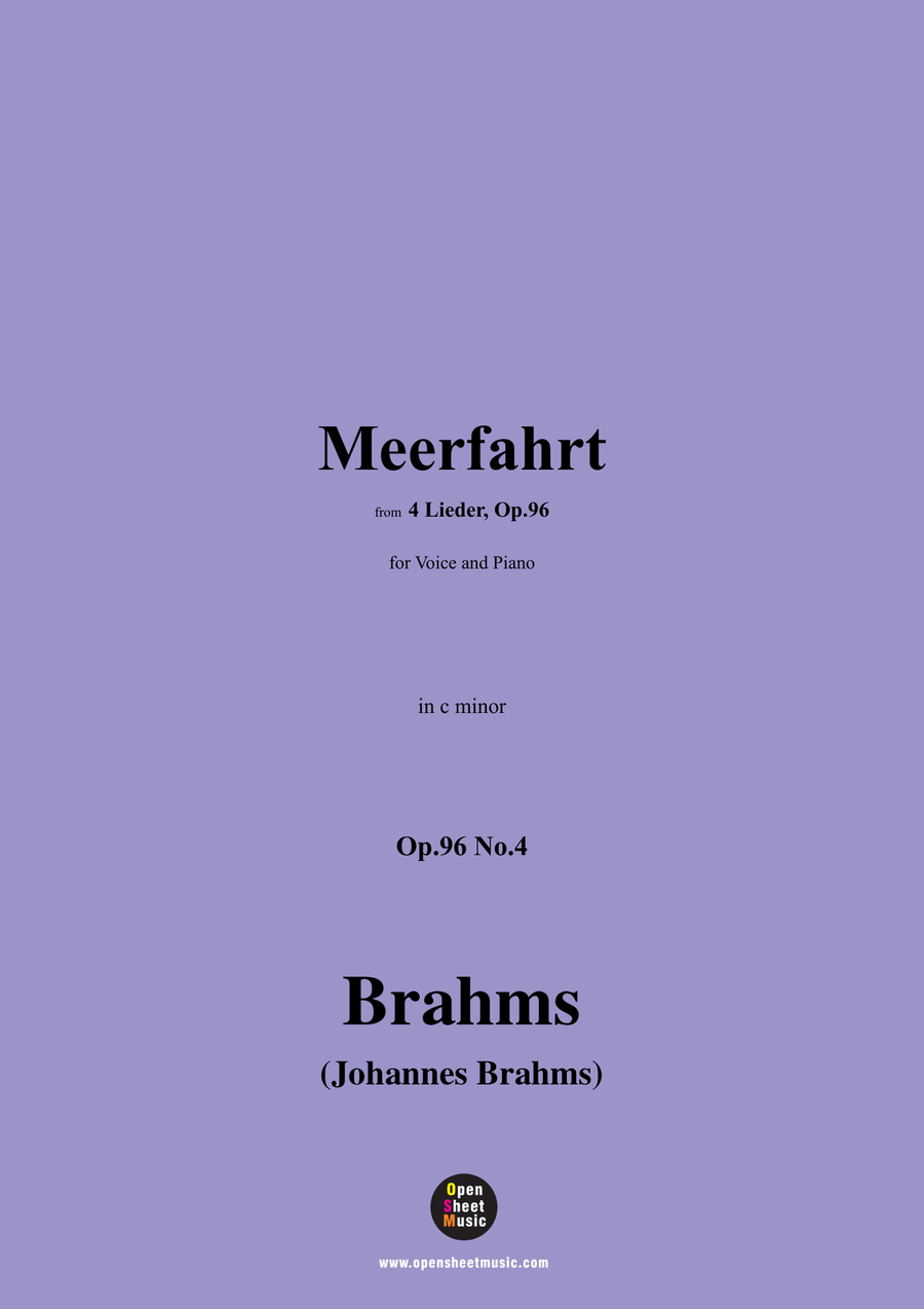 Brahms-Meerfahrt,in c minor Piano, Vocal scores gallery preview page 1