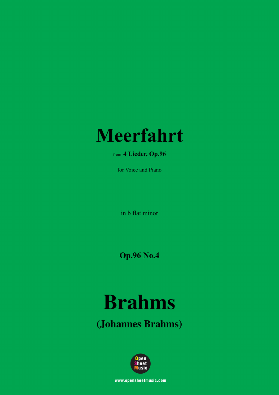 Brahms-Meerfahrt,in b flat minor Piano, Vocal scores gallery preview page 1