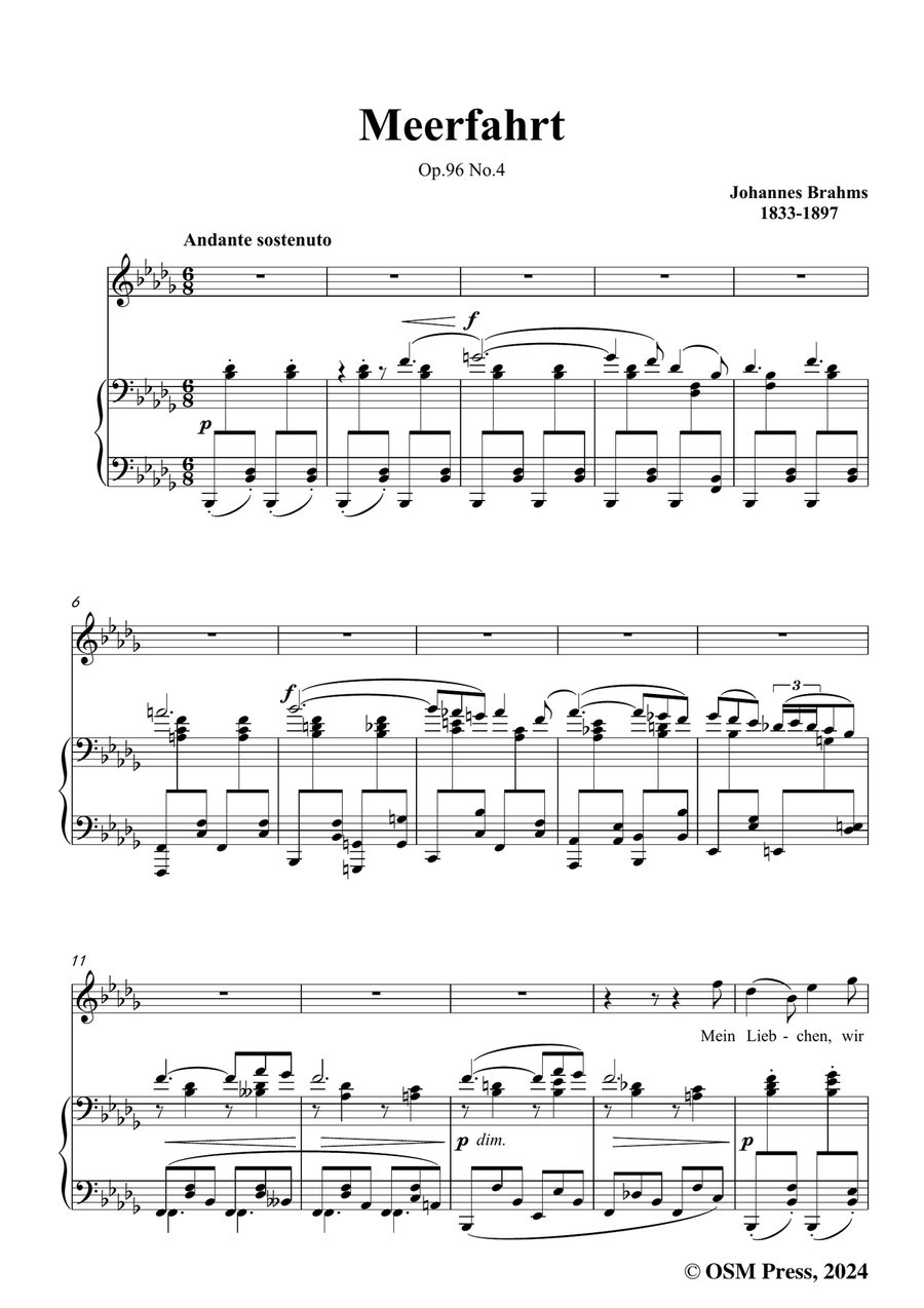 Brahms-Meerfahrt,in b flat minor Piano, Vocal scores gallery preview page 3