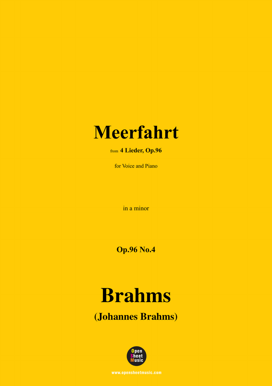 Brahms-Meerfahrt,in a minor Piano, Vocal scores gallery preview page 1