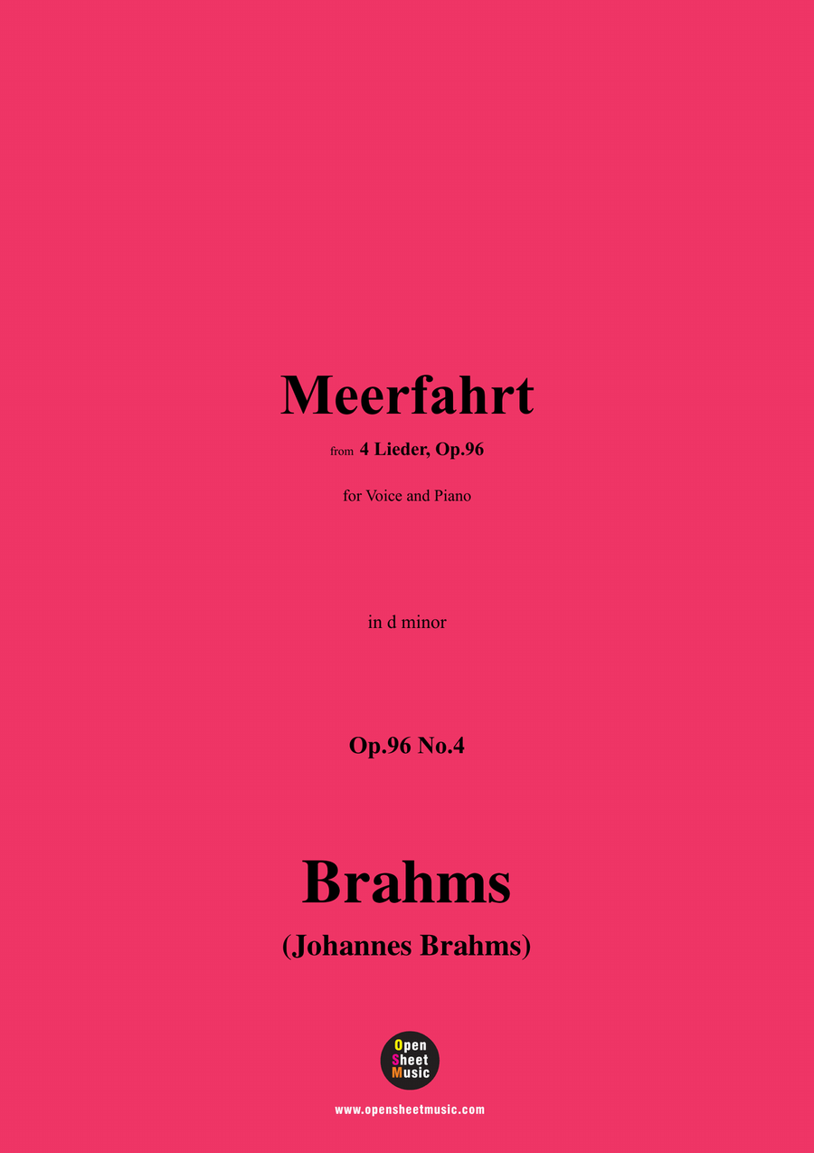 Brahms-Meerfahrt,in d minor Piano, Vocal scores gallery preview page 1