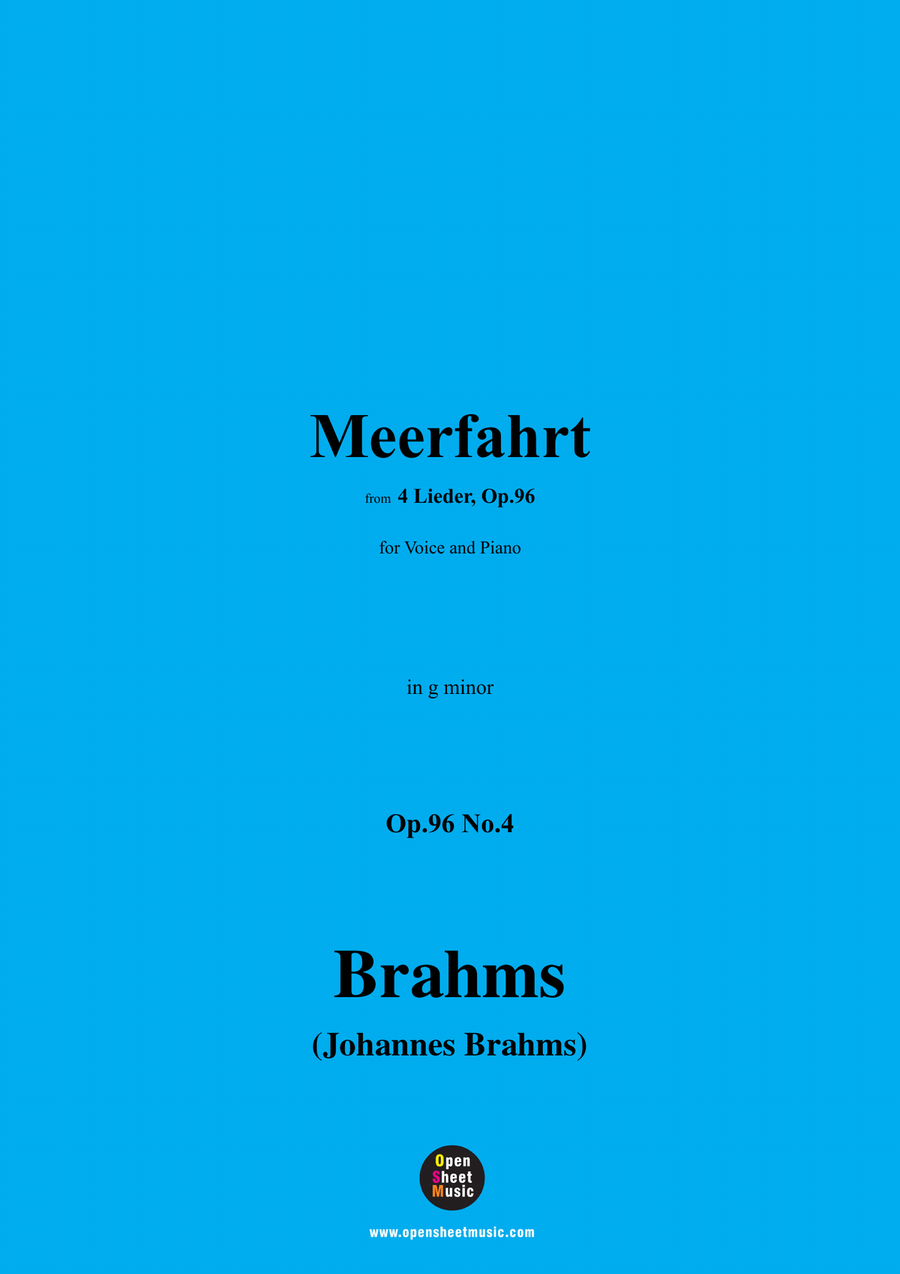 Brahms-Meerfahrt,in g minor Piano, Vocal scores gallery preview page 1