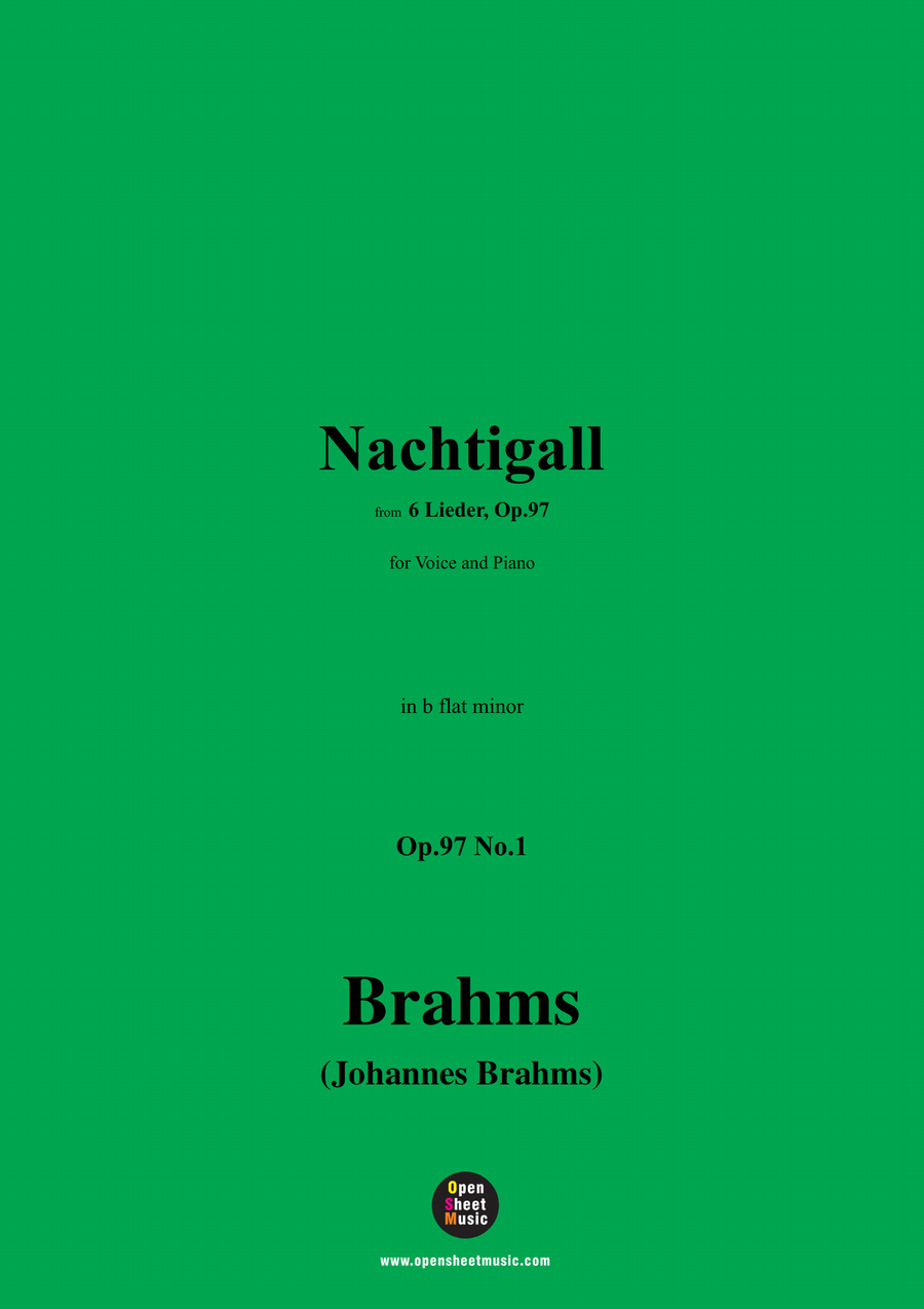 Brahms-Nachtigall,in b flat minor Piano, Vocal scores gallery preview page 1