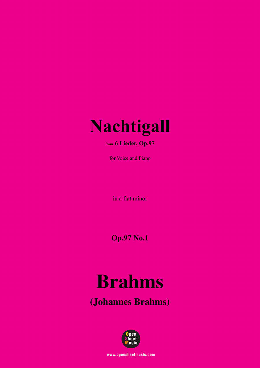 Brahms-Nachtigall,in a flat minor Piano, Vocal scores gallery preview page 1