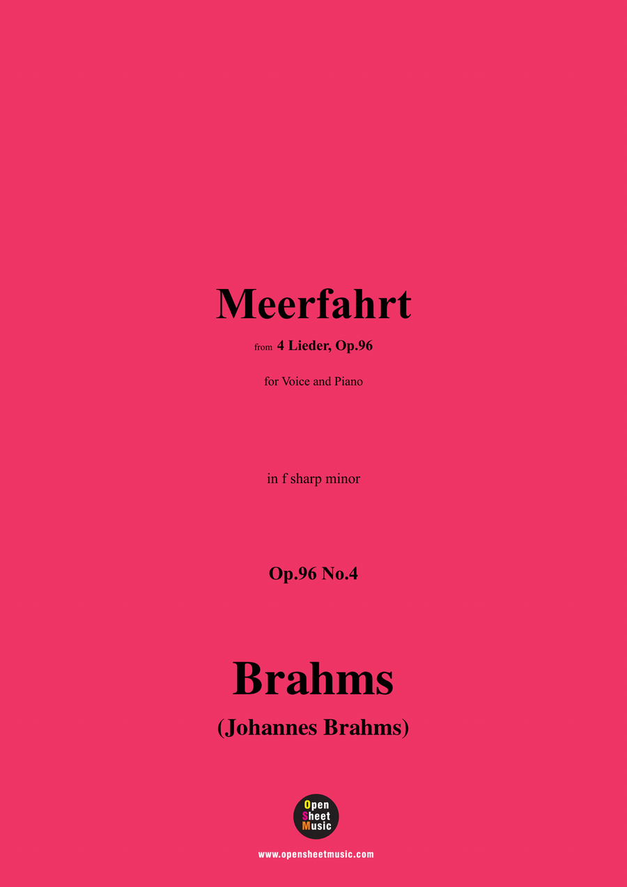 Brahms-Meerfahrt,in f sharp minor Piano, Vocal scores gallery preview page 1