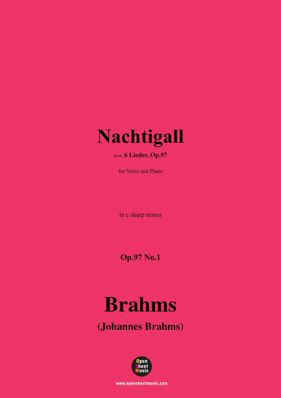 Brahms-Nachtigall,in c sharp minor Piano, Vocal scores gallery preview page 1